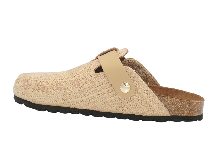 Coco et abricot nu pieds sandale chiche mule beige3249501_2