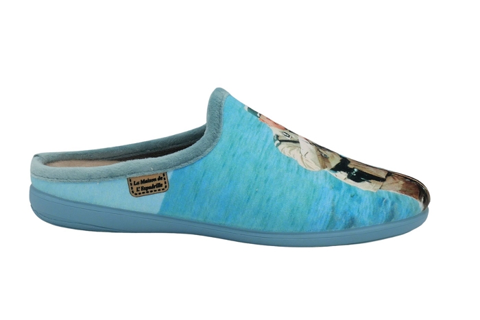 Maison espadrille pantoufle 67741 bleu multi